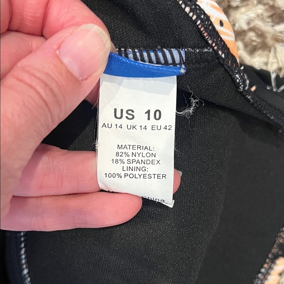 Floral Black One-Piece Swimsuit Twist Front Tummy Control Full Coverage - Picture 6 of 9